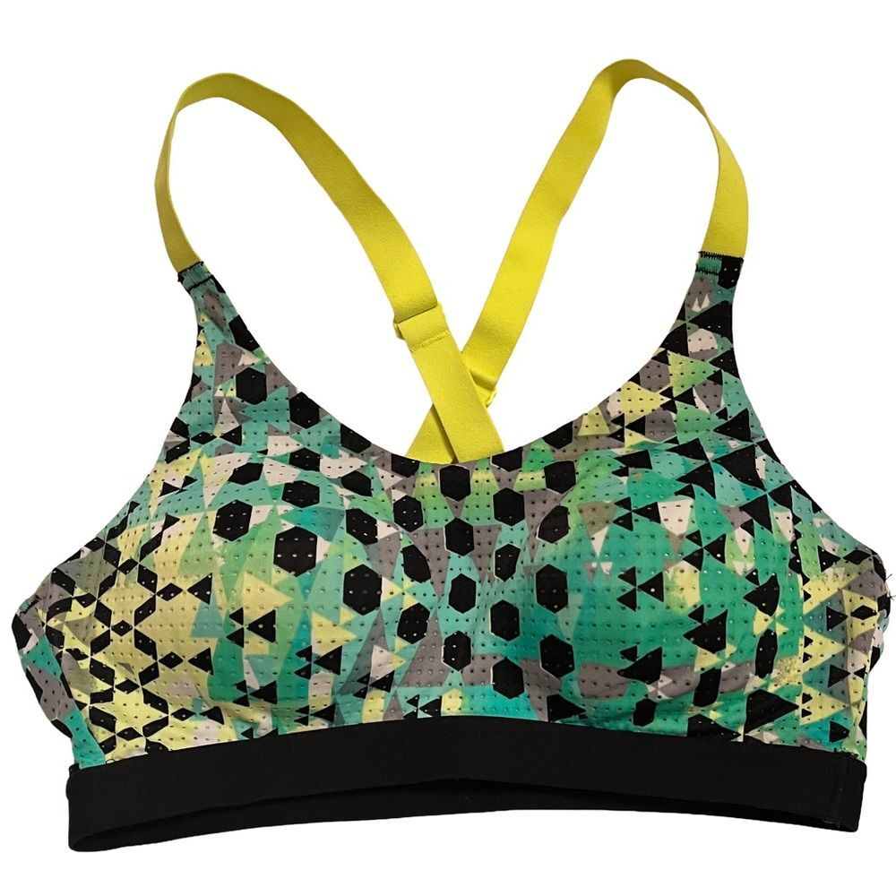 Victoria Sport Victoria’s Secret Lightweight Geometric Sports Bra Size 34B Green